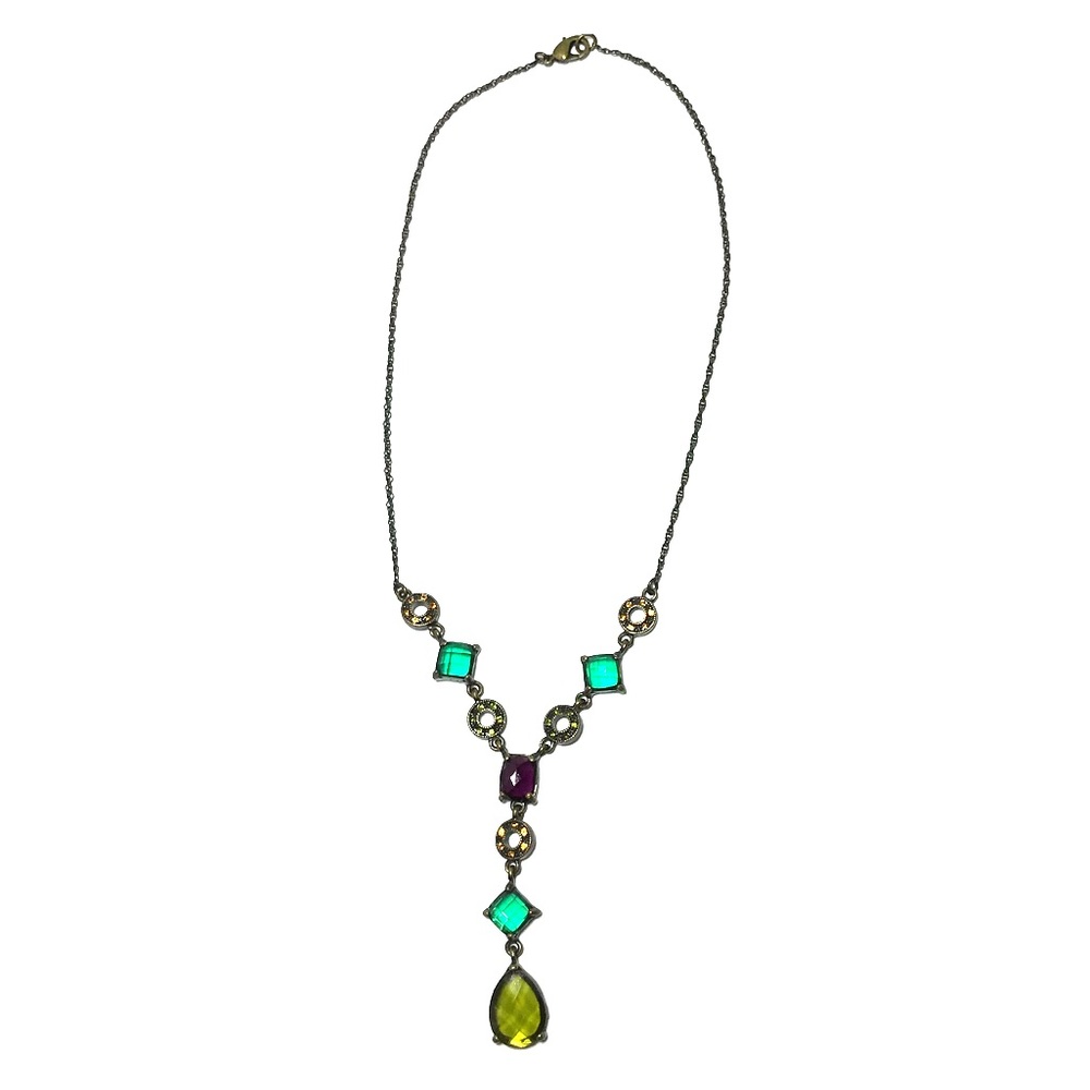 Nina Ricci Purple & Green Gemstone Necklace